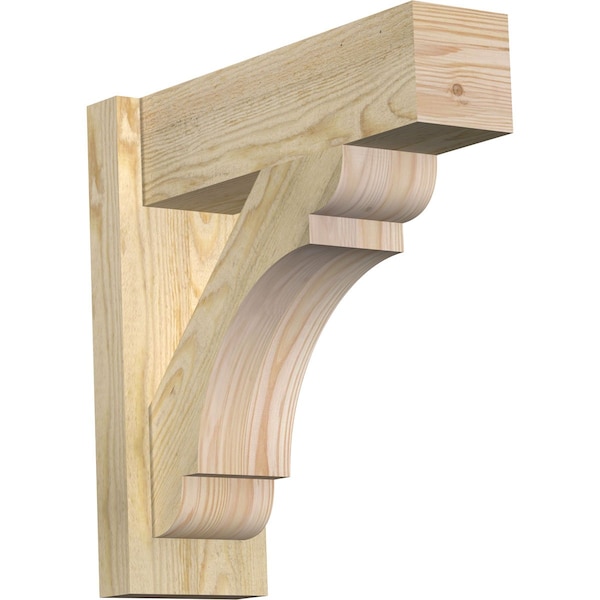 Ekena Millwork Olympic Block Rough Sawn Outlooker, Douglas Fir, 6"W x 18"D x 18"H OUT06X18X18OLY05RDF - main
